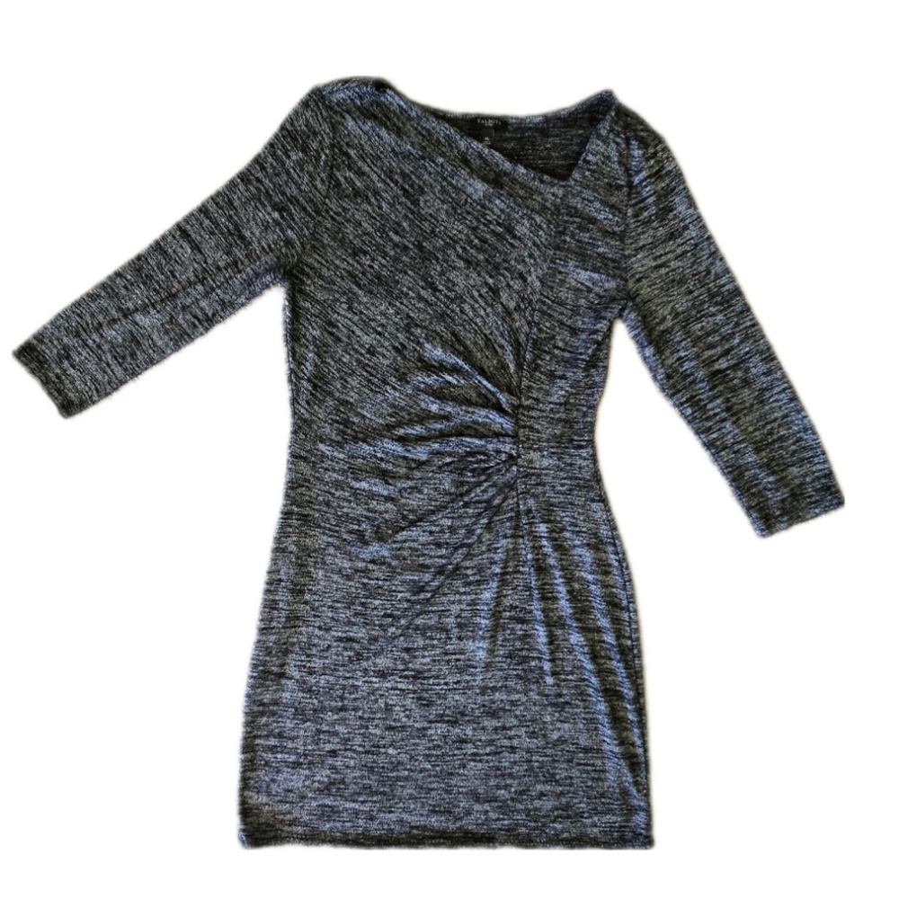 Talbots Women's Dress Faux Wrap 3/4 Sleeve Rayon Sweater Dress Petite Med